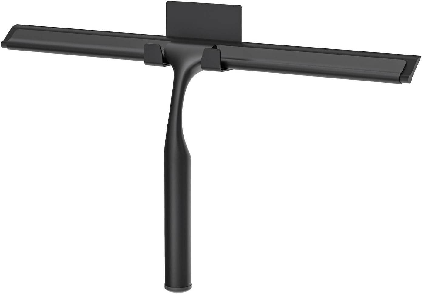 Shower Squeegee for Glass Doors, Shower Squeegee for Tile Shower Walls, Stainless Steel Squeegee for Bathroom, Windows and Mirrors with Storage Hook-12”, Black