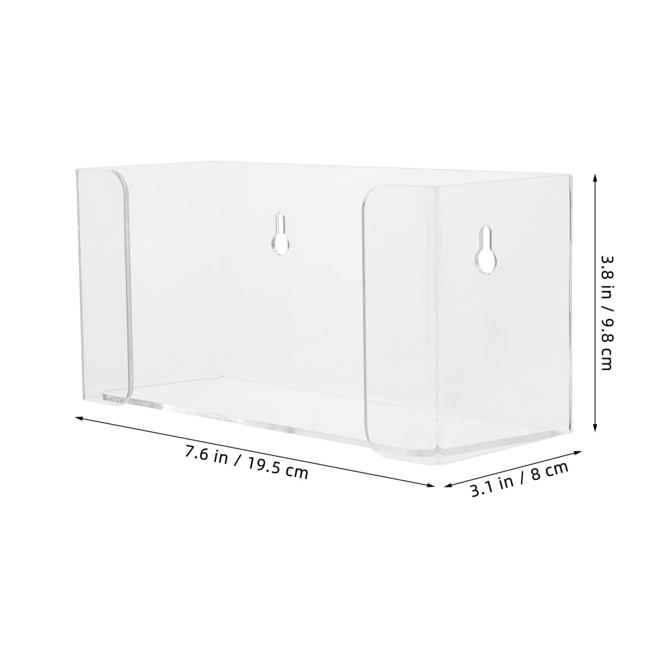 Acrylic Wall Mount Glove Dispenser and Mask Holder Storage Box for Laboratory and Office 2 in 1 Mask and Glove Organizer