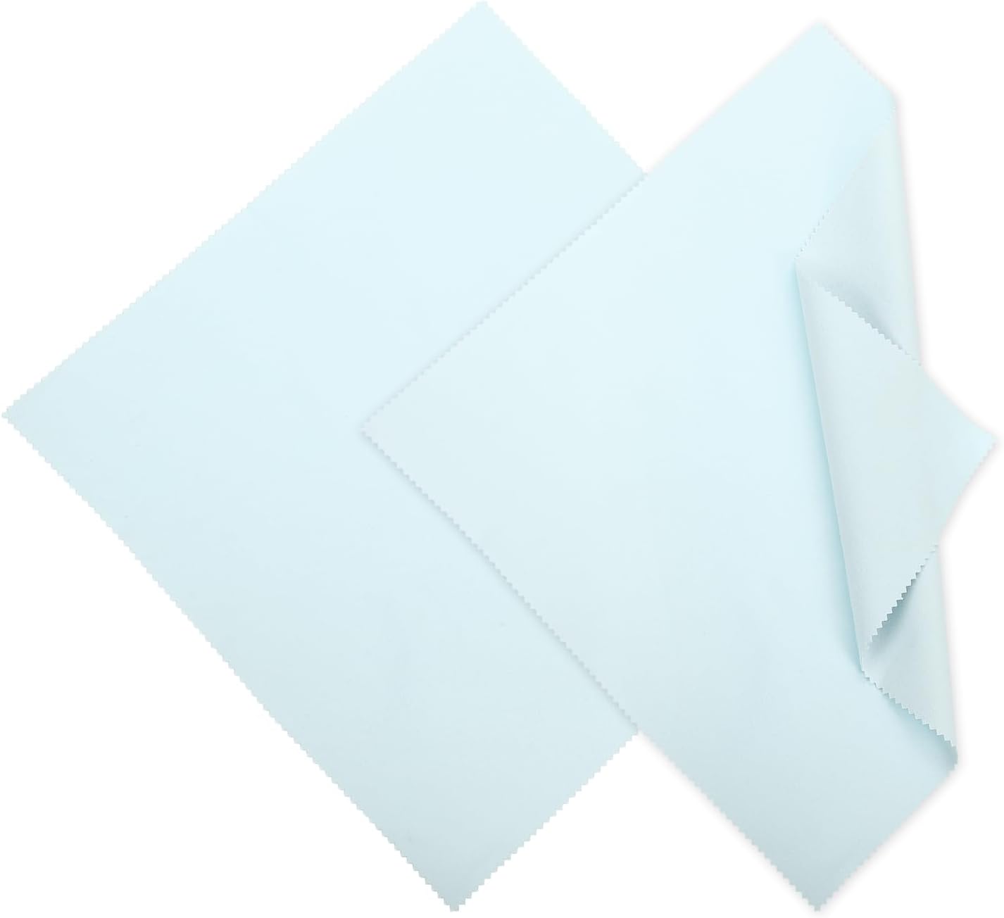 MECCANIXITY Jewelry Polishing Cloth 11.8x11.8 Inch Silver Polish Cleaning Cloths Jewelry Cleaner for Rings, Necklaces, Diamond, Bracelets, Pack of 2 (Sky Blue）