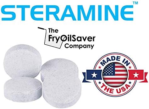 4 Bottles Steramine Sanitizer Tablets - 15x QT-10 Test Strip - Multi Purpose Sanitizing Tablets for Food Contact Surface, Kitchen, Restaurant Cleaning by FryOilSaver (600 Count)