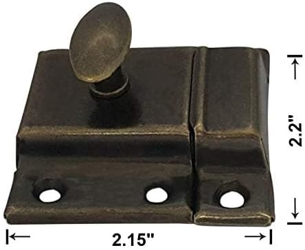 QCAA Oval Turn Cabinet Latch, for Cupboard & Other Furniture, Large, Antique Brass, Made in Taiwan, 2 Pack