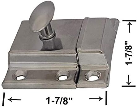 QCAA Oval Turn Cabinet Latch, for Cupboard & Other Furniture, Large, Chrome Plated, Made in Taiwan, 4 Pack