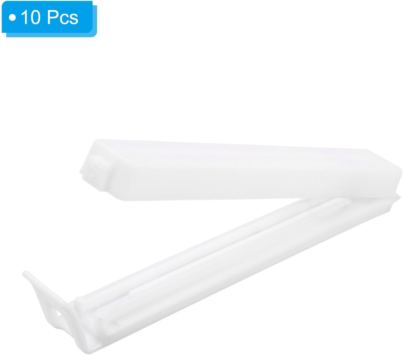 PATIKIL Sealing Clips 4.3 Inch, 10 Pack Reusable Plastic Bag Clip Clamp Sealer for Food Storage Snack Bag Home Kitchen, White