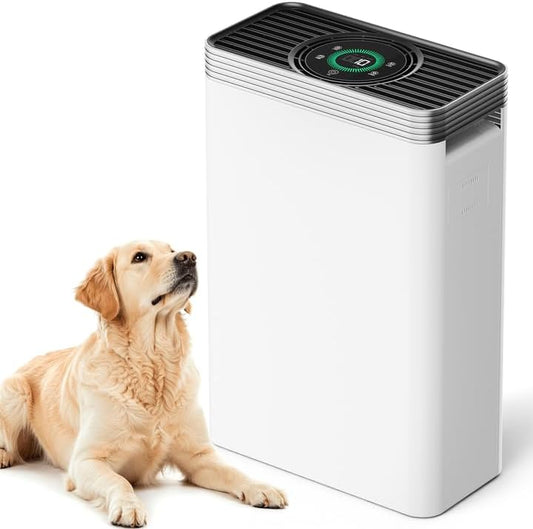 VUSIGN Air Purifier for Home Dorm Room up to 1110 ft², CADR 143 CFM, H13 HEPA Filter, Smart App Control, Auto Air Quality Sensor Display, Quiet Sleep Mode, for Pets Hair, Dust, Smoke, Odor