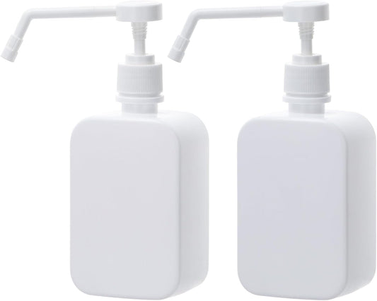 Pump Bottles Dispenser 16.9oz/500ml, 2 Pack Empty Plastic Lotion Shampoo Bottles, Refillable Hand Soap Wash Bottles for Cleaning Solution, Plants