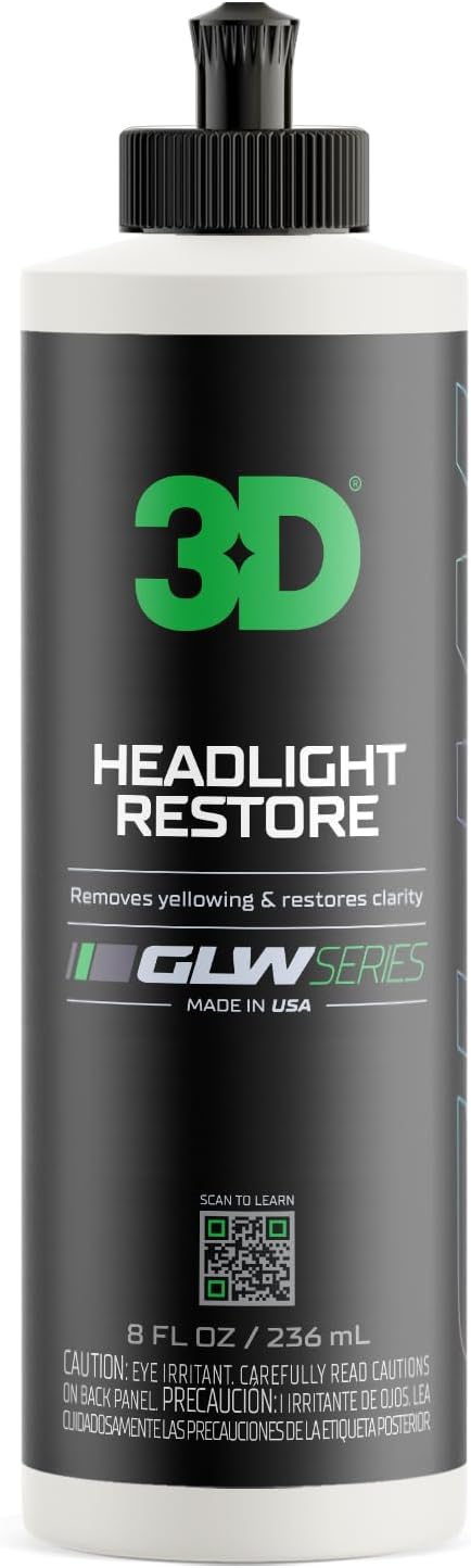 3D GLW Series Headlight Restore ??2-Step Kit Removes Oxidation, Scratches & Yellowing | UV