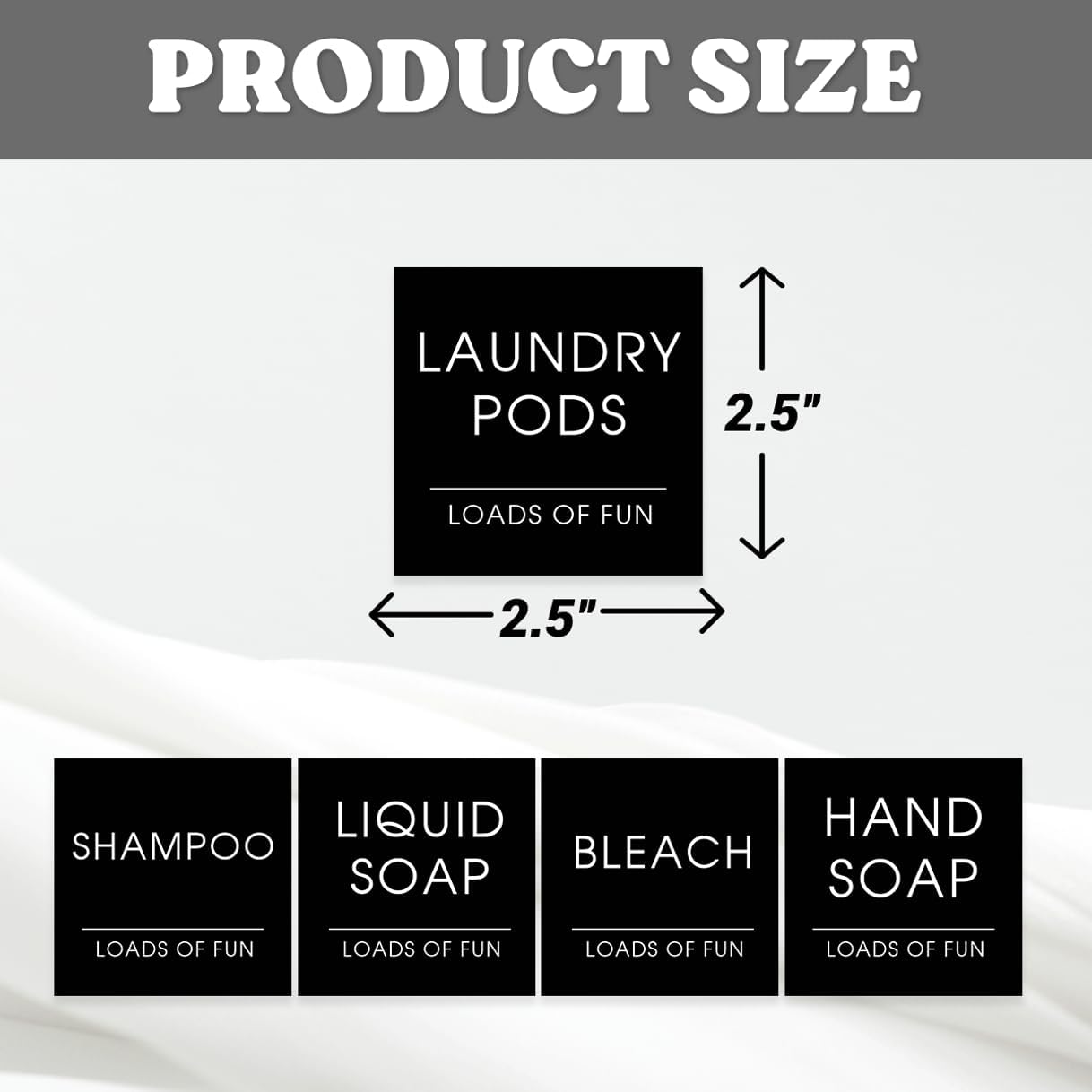 Modern Minimalist Laundry and Cleaning Sticker Labels for Home Organization 24Pcs Vinyl Label Pack Jars Bottles Storage Containers Stickers Bike Hat Bedroom