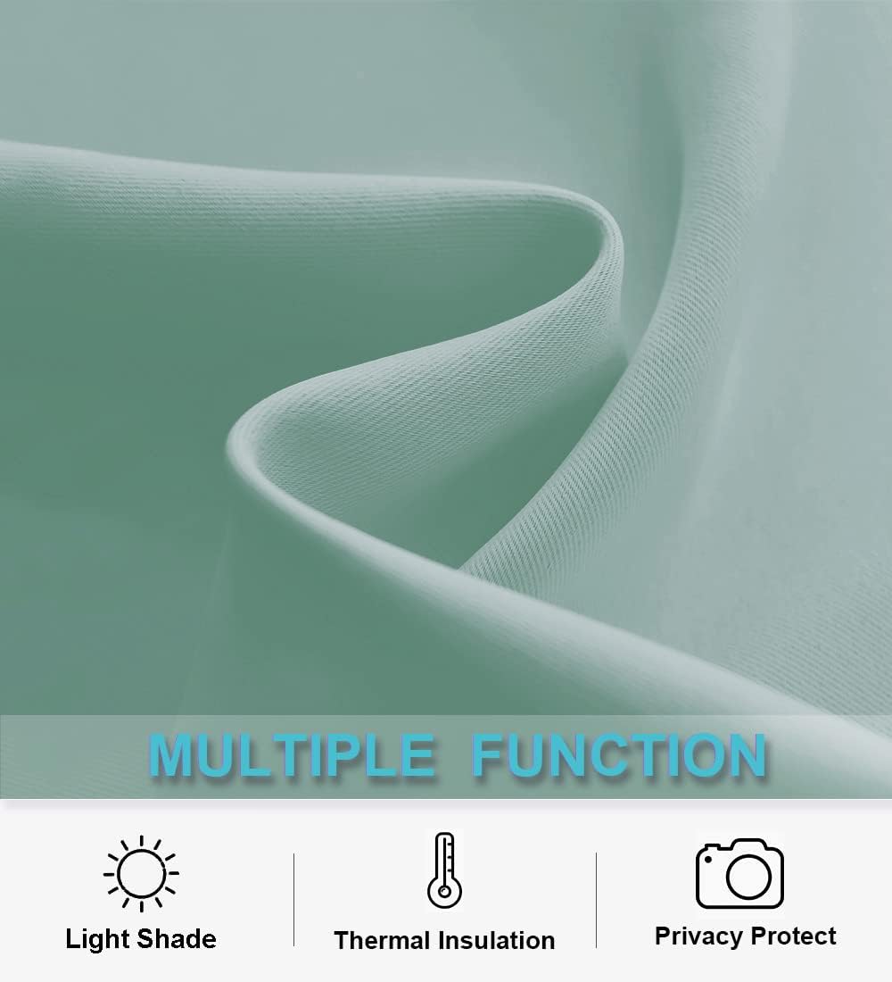 RYB HOME Room Darkening Kitchen Curtains, Farmhouse Small Window Drapes Rod Pocket Energy Efficient Privacy Shades for Nursery Girls Room Classroom, Aqua, W42 x L36 inches, 2 Panels Set