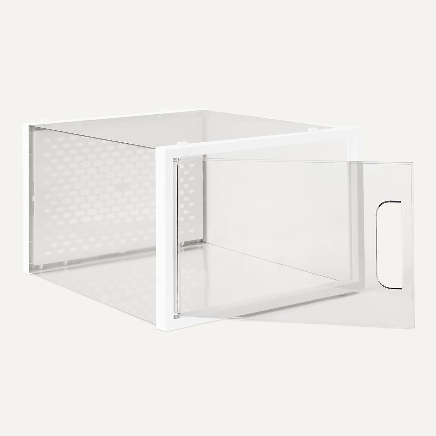 Amazon Basics Stackable and Foldable Clear Shoe Storage Organizer Box, Large, Pack of 12