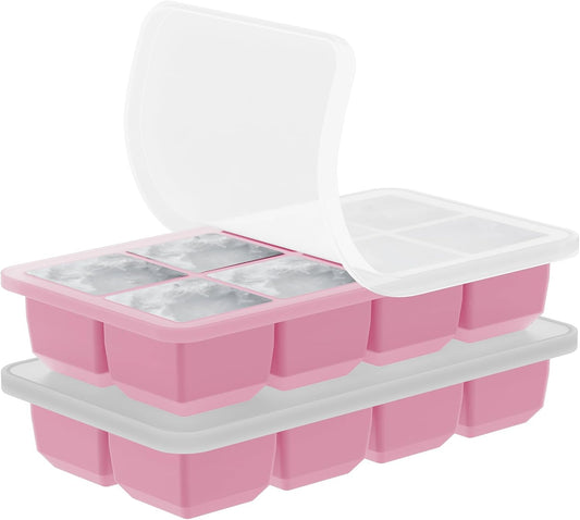 2 Pack Silicone 2 Inch Large Ice Cube Molds for Cocktails Wine Fruit and Bourbon Whiskey Easy