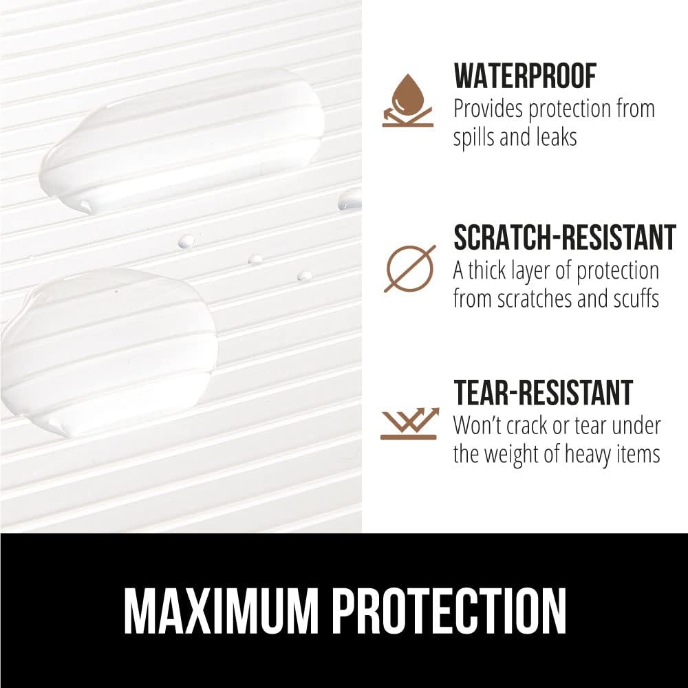 GORILLA GRIP DuraGuard Shelf Liner, 24x30 Non-Adhesive Cabinet Liners for Kitchen Drawers, Shelves, Refrigerator, Pantry Storage, Bathroom Closet, Durable Waterproof BPA Free Ribbed Plastic, Clear