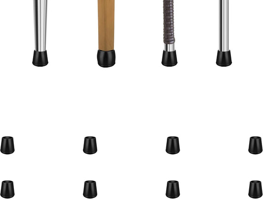1/4" Round Rubber Furniture Leg Tips Caps, 8 Pack Black Extra Small Furniture Leg Floor Protectors (Fit: 6mm to 7mm)