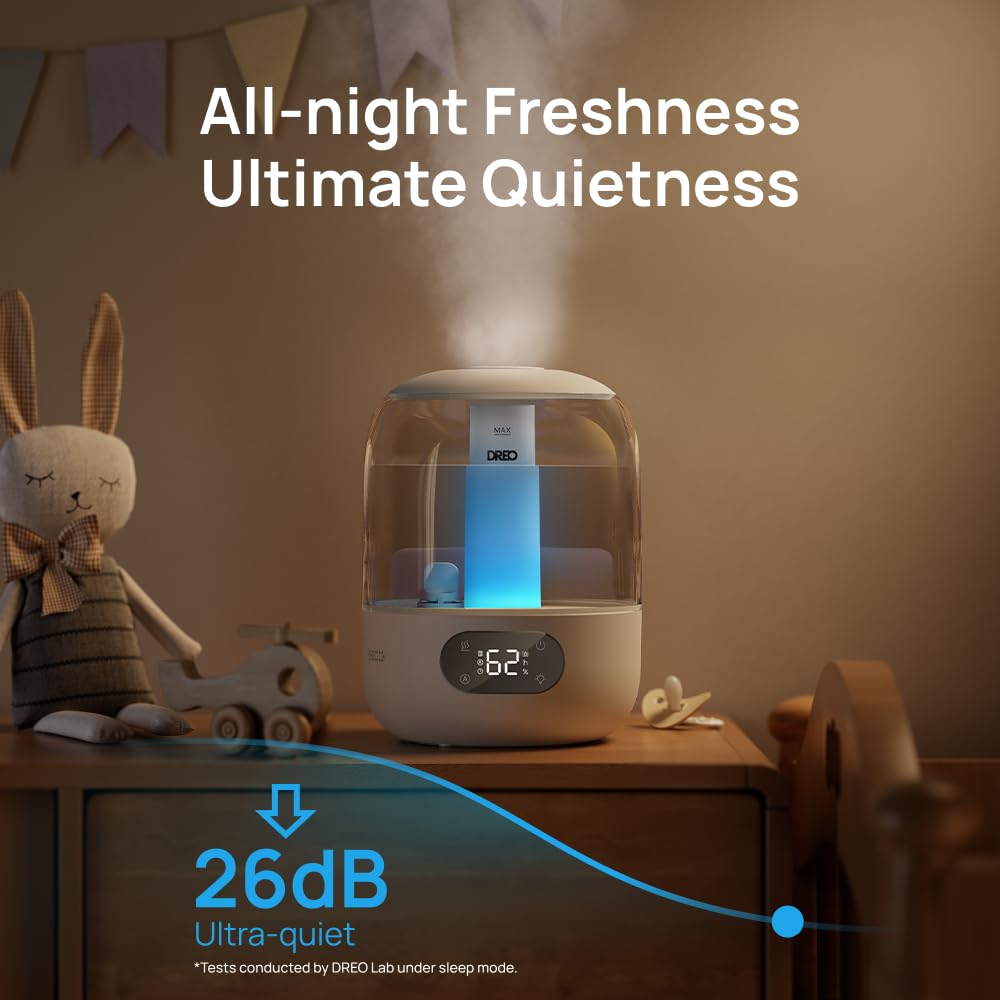 DREO 3L Humidifiers for Bedroom, 30H Runtime, 26 dB Quiet, New Edition