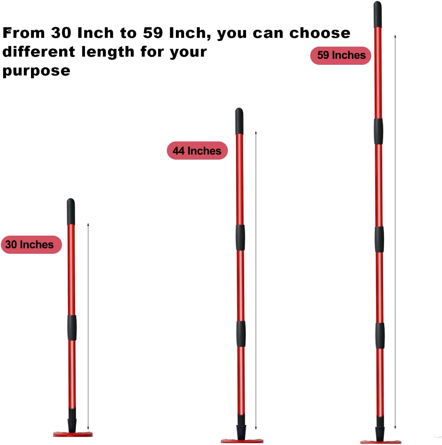O-Cedar Spin Mop Replacement Handle - 4 Section Compatible With Mop Refills & Brooms, 30" - 58" American Threaded Joint End
