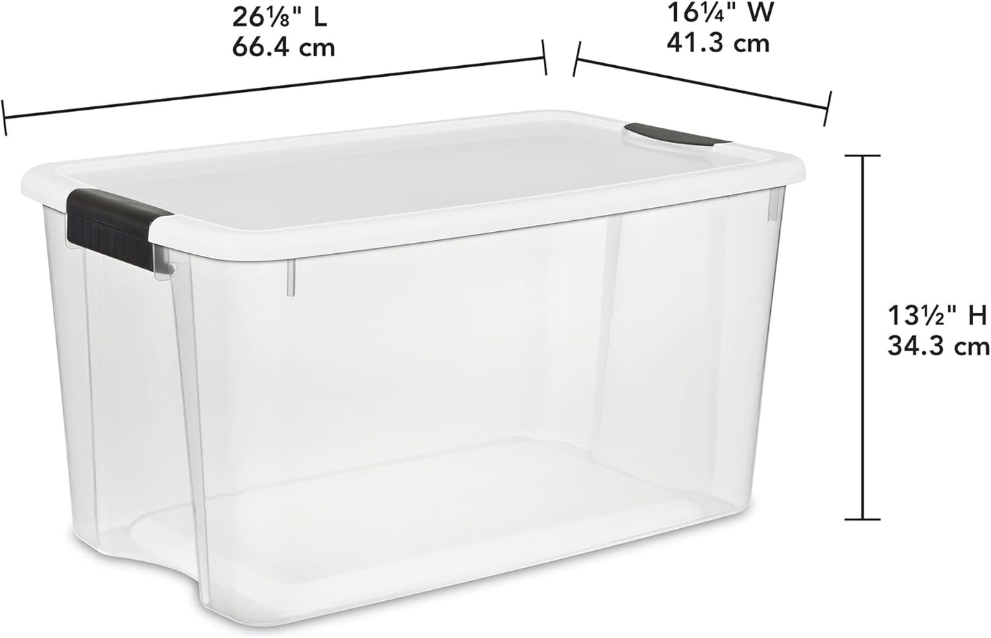 Sterilite 12-Pack Ultra Latching Box, Storage Bins with Lids, Clear Plastic, 70 Quart - Heavy-Duty Organizing Containers for Closet, Bathroom, and Office