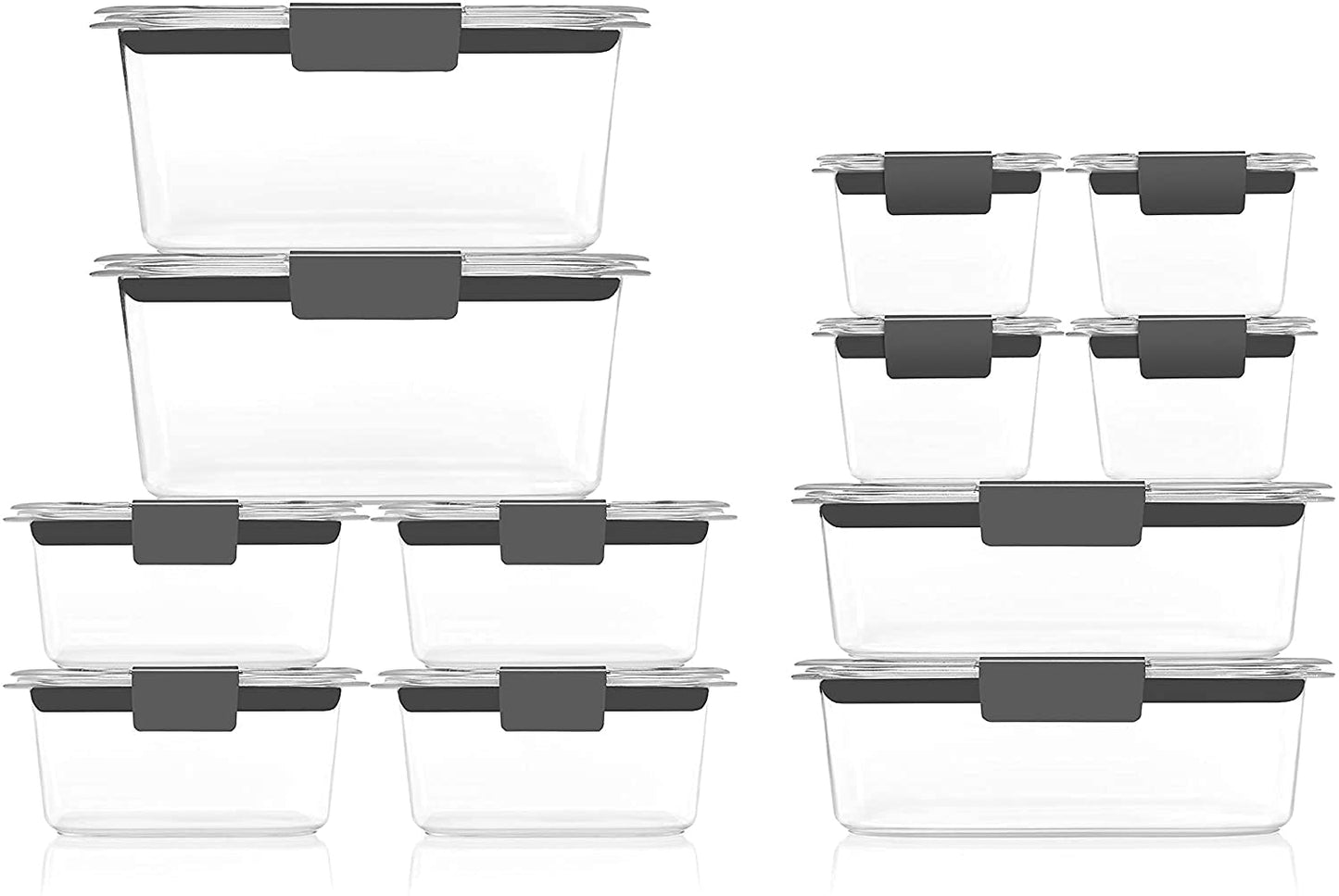 Rubbermaid Brilliance BPA-Free Airtight Food Storage Containers, 24-Piece Set, Easy for Meal Prep