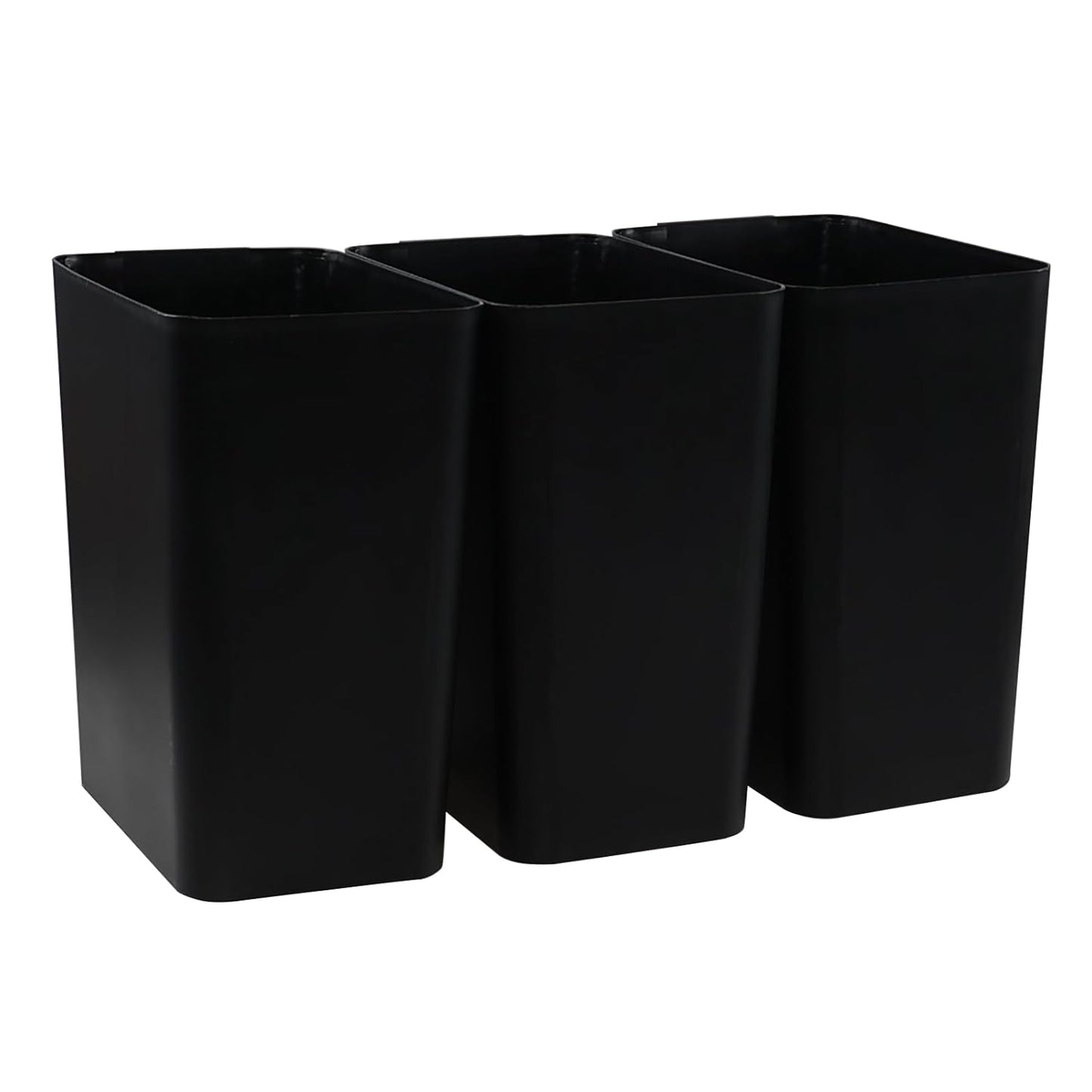 Xyskin 4.5 Gallon Plastic Garbage Bin, Deskside Wastebasket, Waste Can, Black, 3 Pack