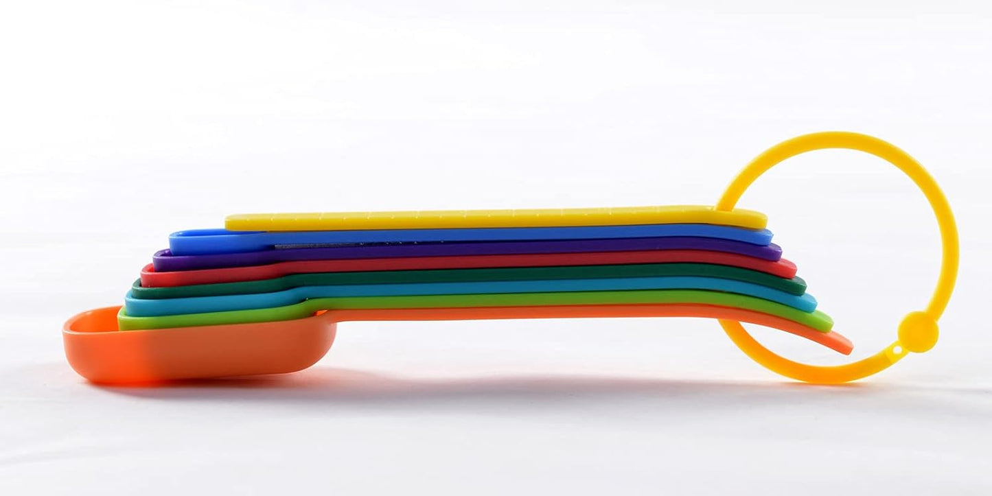 Plastic Measuring Spoons 8-Piece,Assorted Colors
