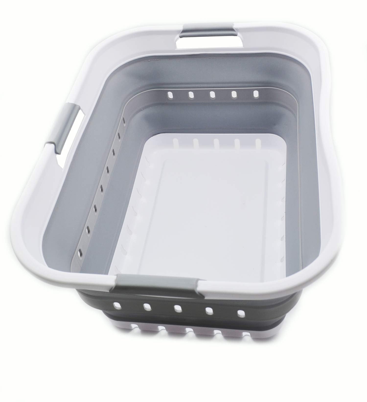 SAMMART 42L (11 gallon) Collapsible Plastic Laundry Basket - Foldable Pop Up Storage