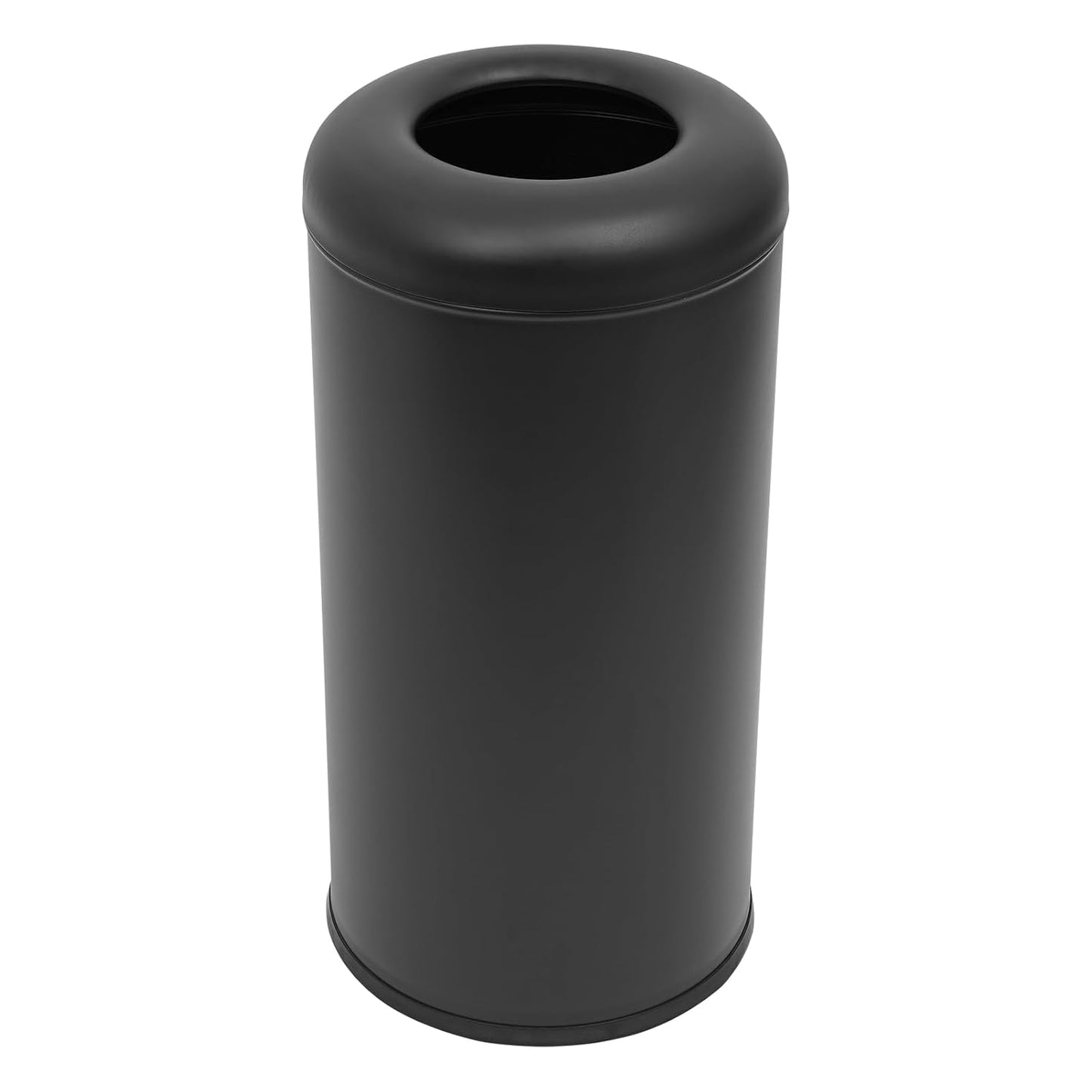 58.6 Liter / 15.48 Gallon Commercial Open Top Trash Can White Stainless Steel Trash Can Outdoor Indoor Garbage Enclosure with Lid Inside Barrel (Black)