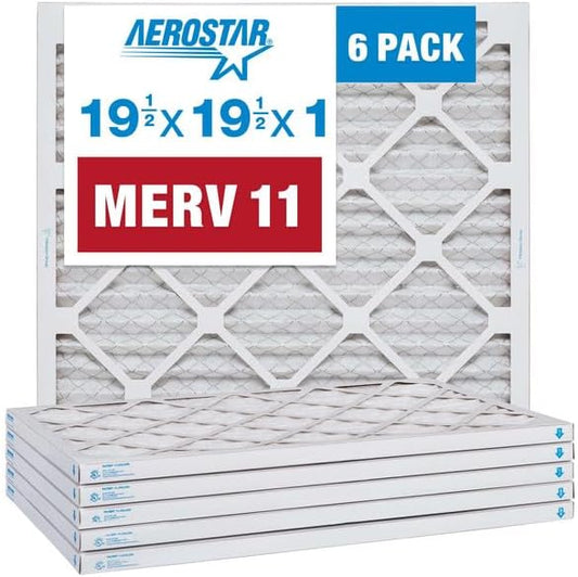 Aerostar Air Filters 19 1/2 x 19 1/2 x 1 MERV 11,Healthier Air For Your Home, 19 1/2" x 19 1/2" x