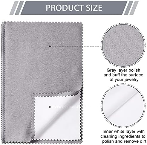 Breling 30 Pcs Silver Jewelry Polishing Cloths 6 x 8 inches Jewelry Cleaning Cloth Sterling Polish Cloths for Jewelry