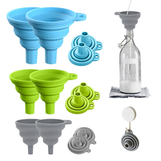 6 PC Kitchen Funnel Set, 2025 New Funnels for Kitchen Use Filling Bottles, Silicone Funnel Collapsible, Kitche Funnels Set of 3, Kitche Funne for Liquid Transfer Filling Bottles (Style A)
