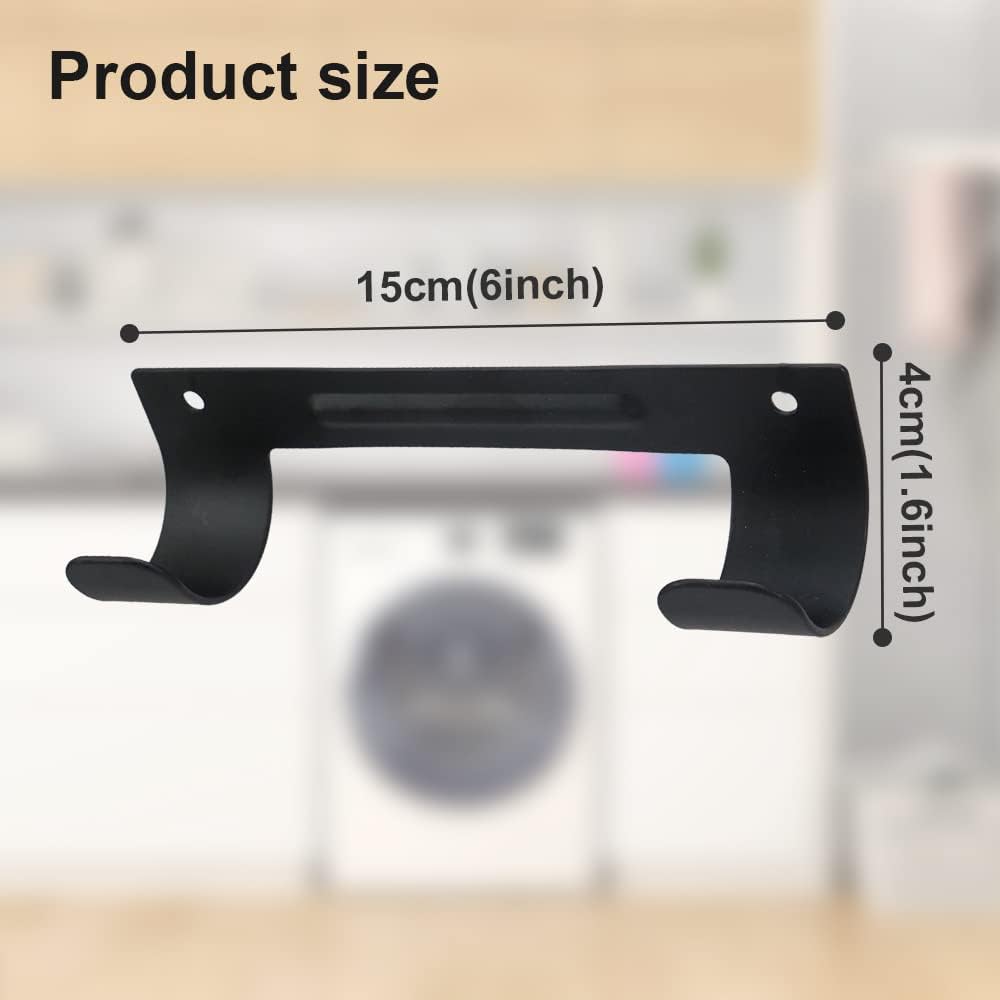 Ironing Board Hanger Wall Mount Ironing Board Holder Organizer Wall Rack for Laundry Rooms Storage Rack Hanging Shelf Hanger (Black with EVA pad)