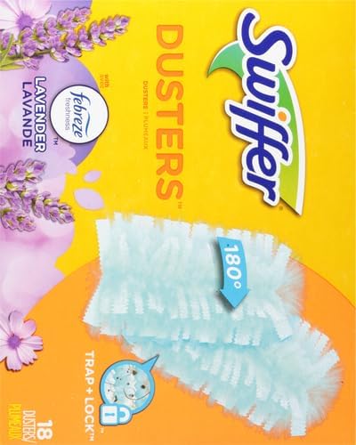 Swiffer Dusters, Ceiling Fan Duster, Multi Surface Refills with Febreze Lavender, 18 Count (Pack of 2)