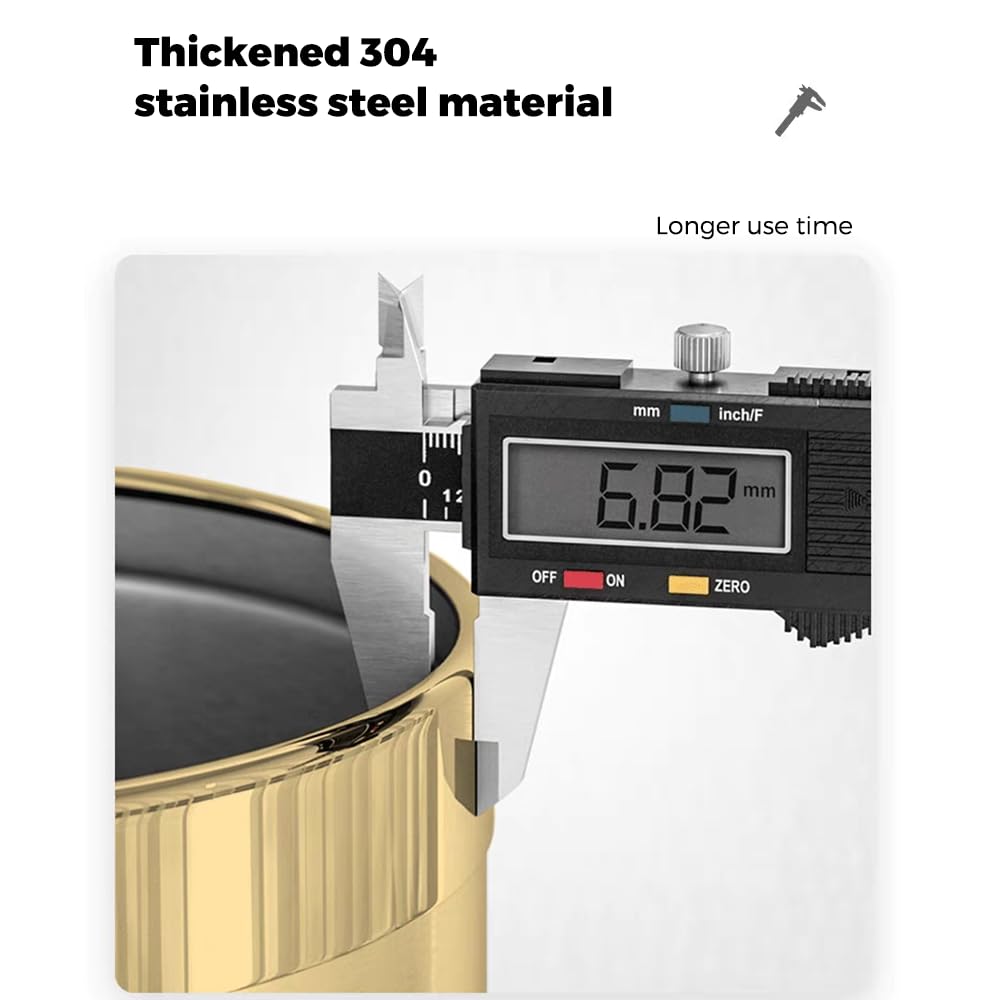 14L/2.6GAL，Gold Bathroom Trash can,Brushed Brass Garbage can,Small Gold Wastebasket for Bathroom,Office,Hotel,Restaurant(Gold14)