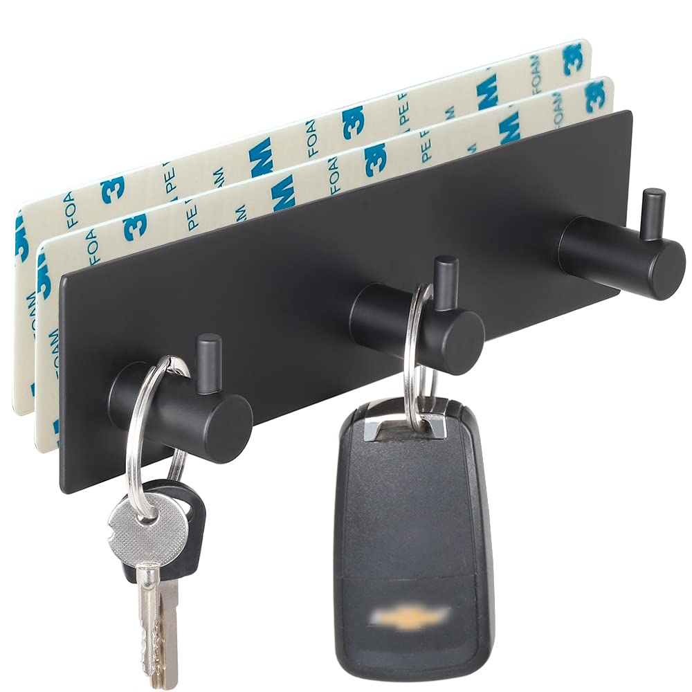 VIRFIN Key Holder for Wall with 2 Self-Adhesive Tapes, No Damage Key Holder Rack for Wall with 3