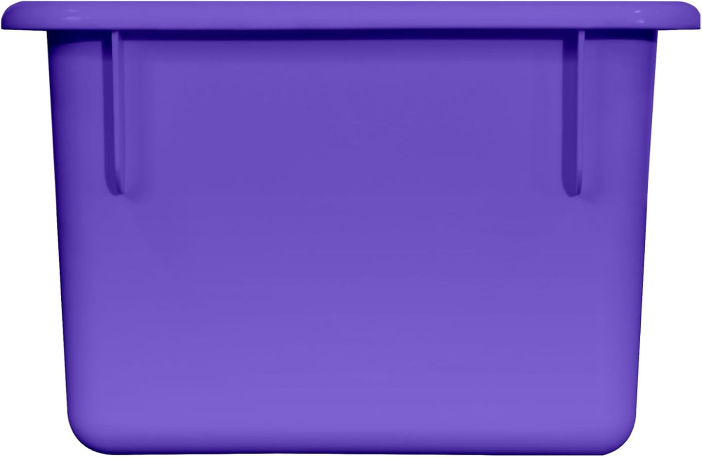 Wood Designs Cubby Storage Bin, Heavy Duty Plastic Containers for Kids Purple Cubby Tray Set of 12