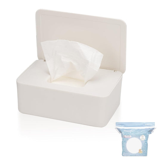Wipes Dispenser Compatible with Cottonelle Wet Wipes Refill Pack, Refillable Wipes Container, Reusable Wipe Holder with Non-Slip Base, Easy Open Sealed Lid, Keeps Wipes Clean, for Home, Office, Car