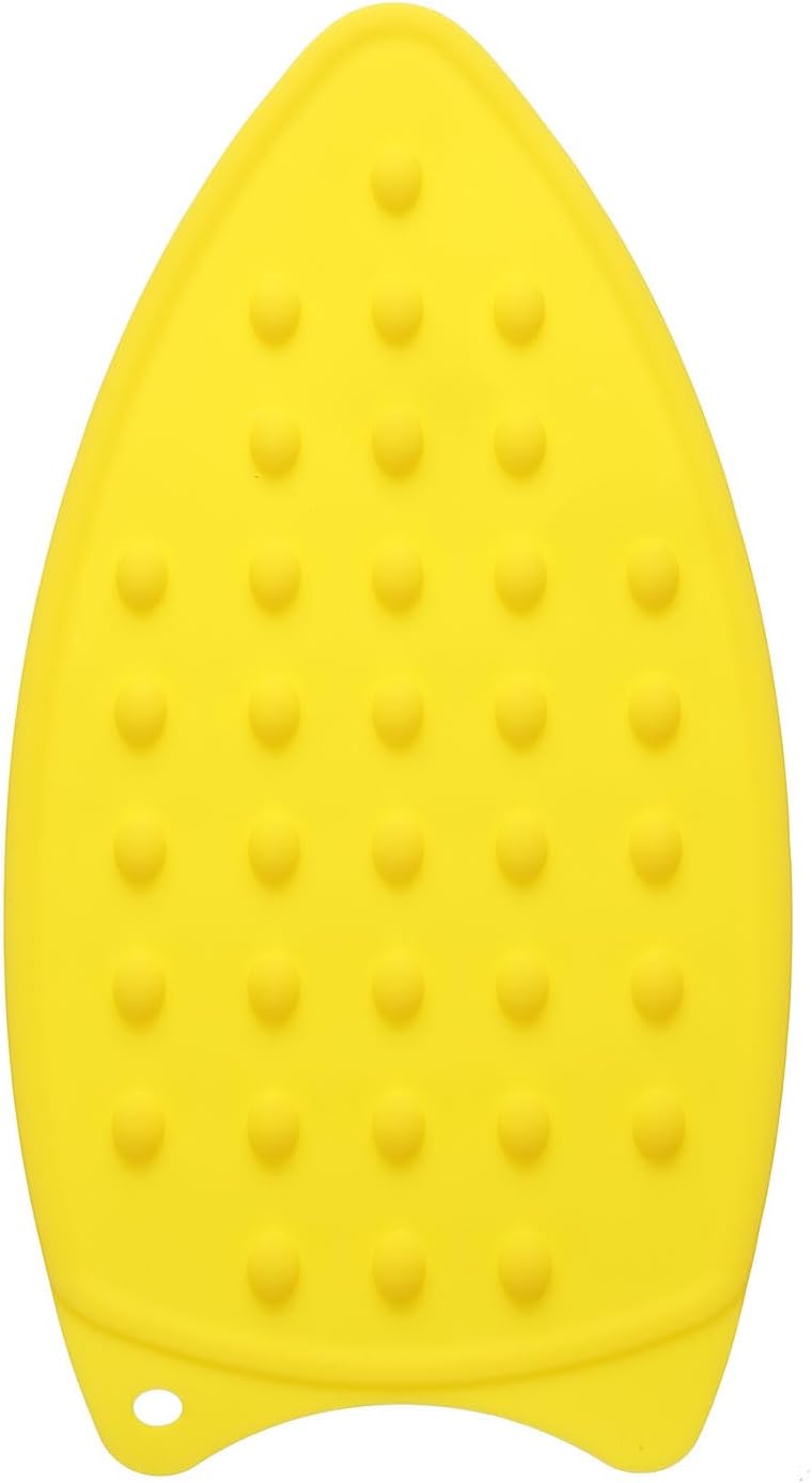 HARFINGTON Silicone Iron Rest Pad, Multipurpose Iron Hot Resistant Mat Iron Rest Plate for Ironing Board Hot Heat Resistant Steam Compact Mat, Yellow