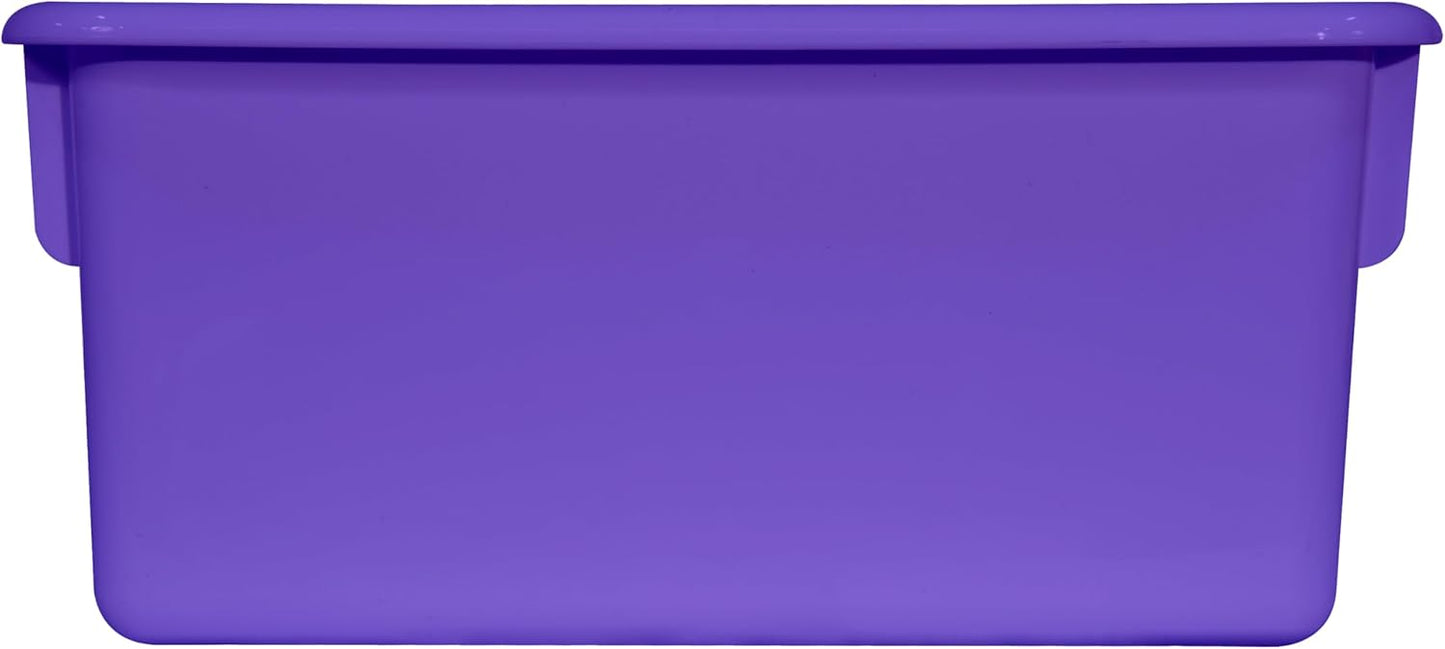 Wood Designs Cubby Storage Bin, Heavy Duty Plastic Containers for Kids Purple Cubby Tray Set of 20