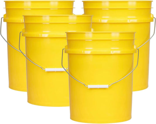 House Naturals 5 Gallon Premium HPDE Plastic Bucket - Made in USA Food Grade Storage Container, BPA