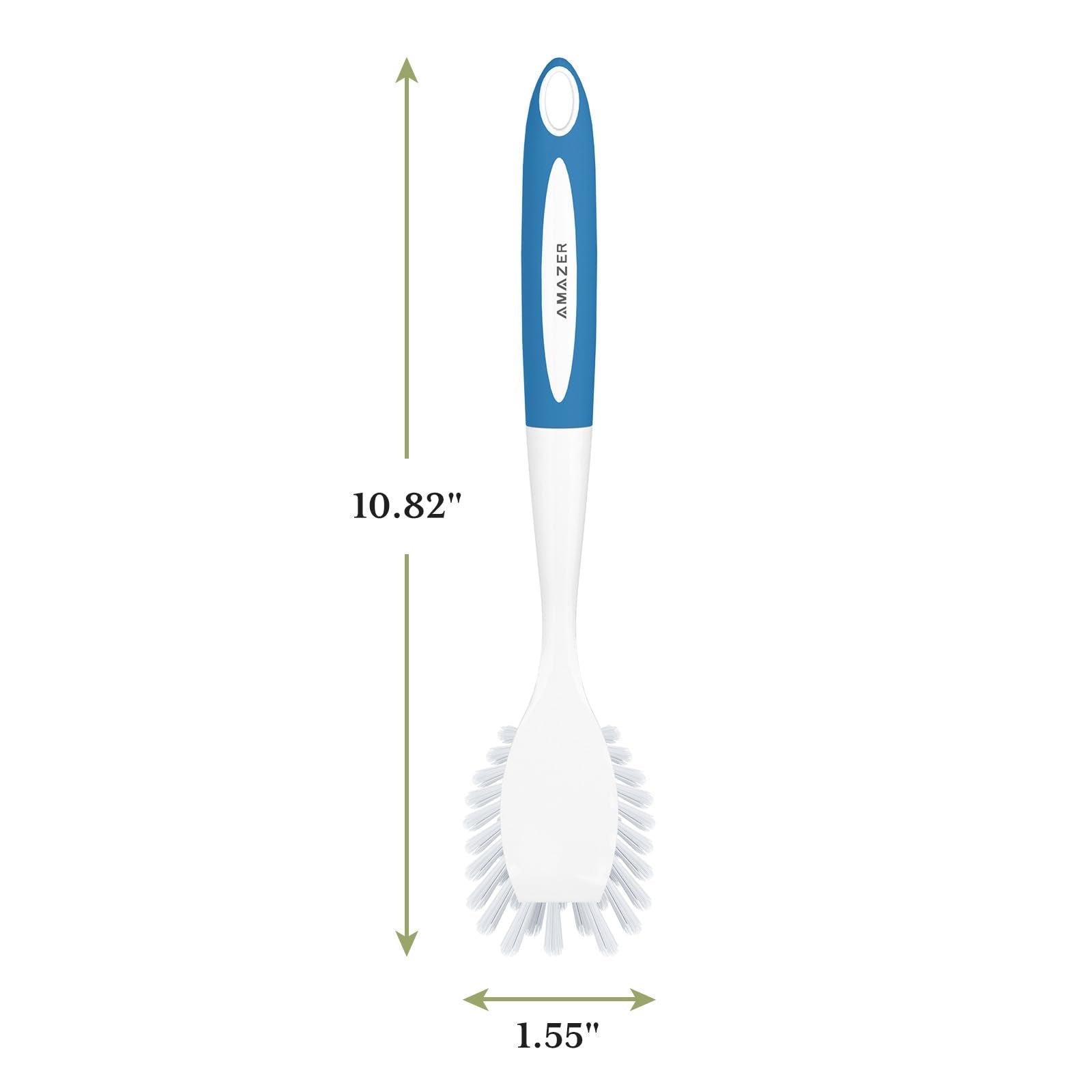 Amazer Dish Brush with Handle, 2 Pack Kitchen Scrub Brushes for Cleaning, Dish Scrubber with Stiff