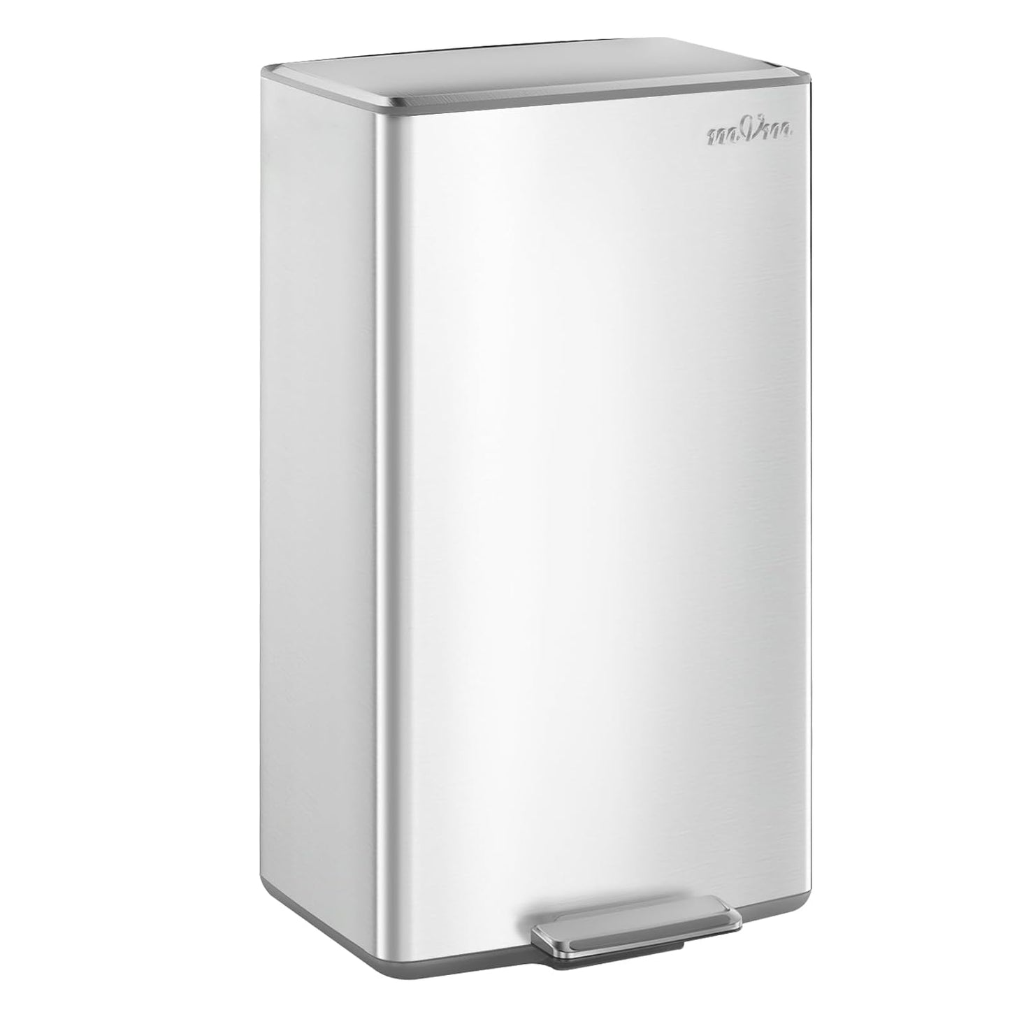 mVm 10.6 Gallon Heavy Duty Step Trash Can with Lid, Foldable Foot Pedal Bin for Kitchen Office Dormitory Home Rooms (Tin)