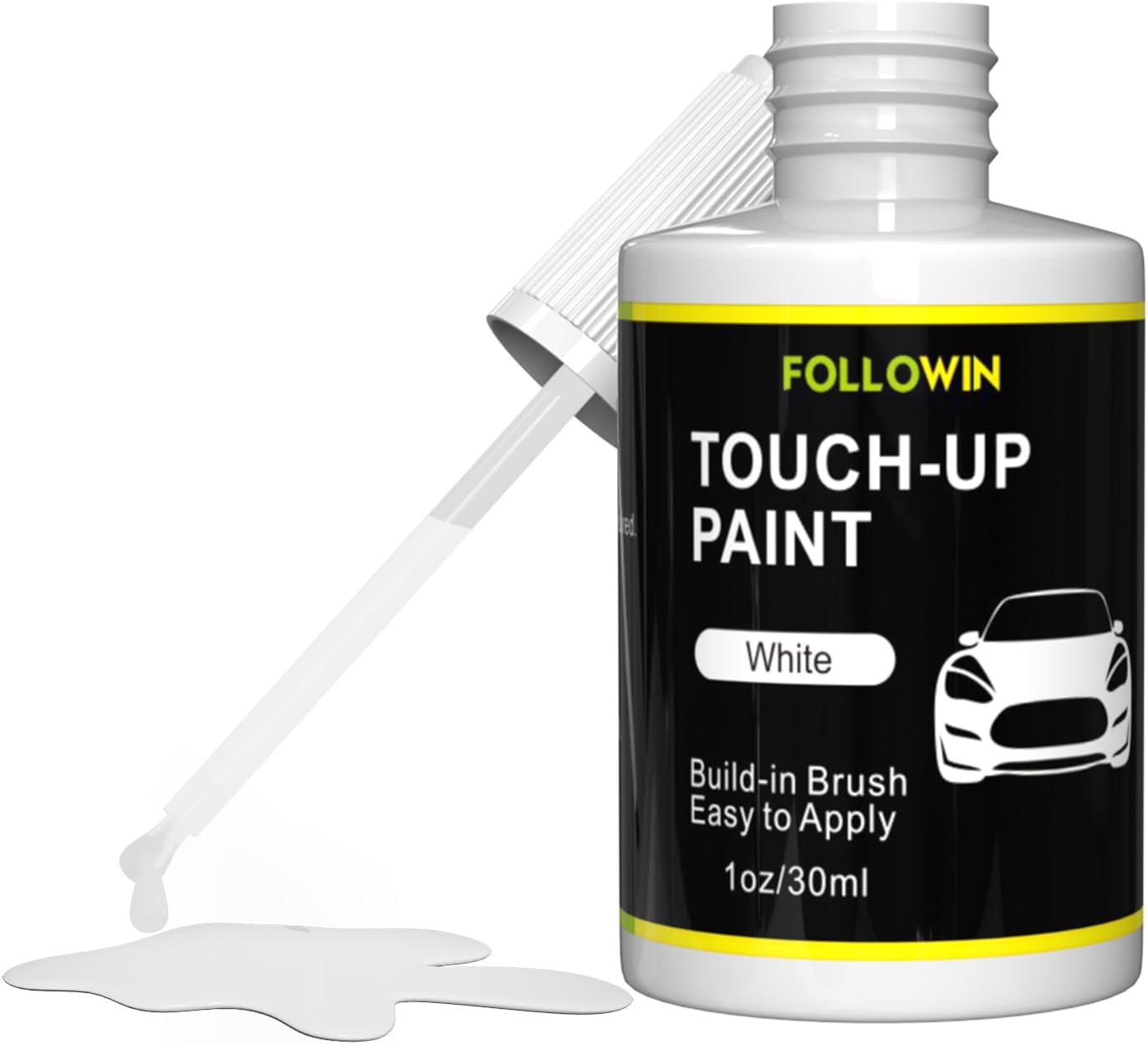FOLLOWIN White Touch Up Paint for Cars, Car Paint Scratch Repair,Built-in Brush Auto Paints 1OZ(30ml)