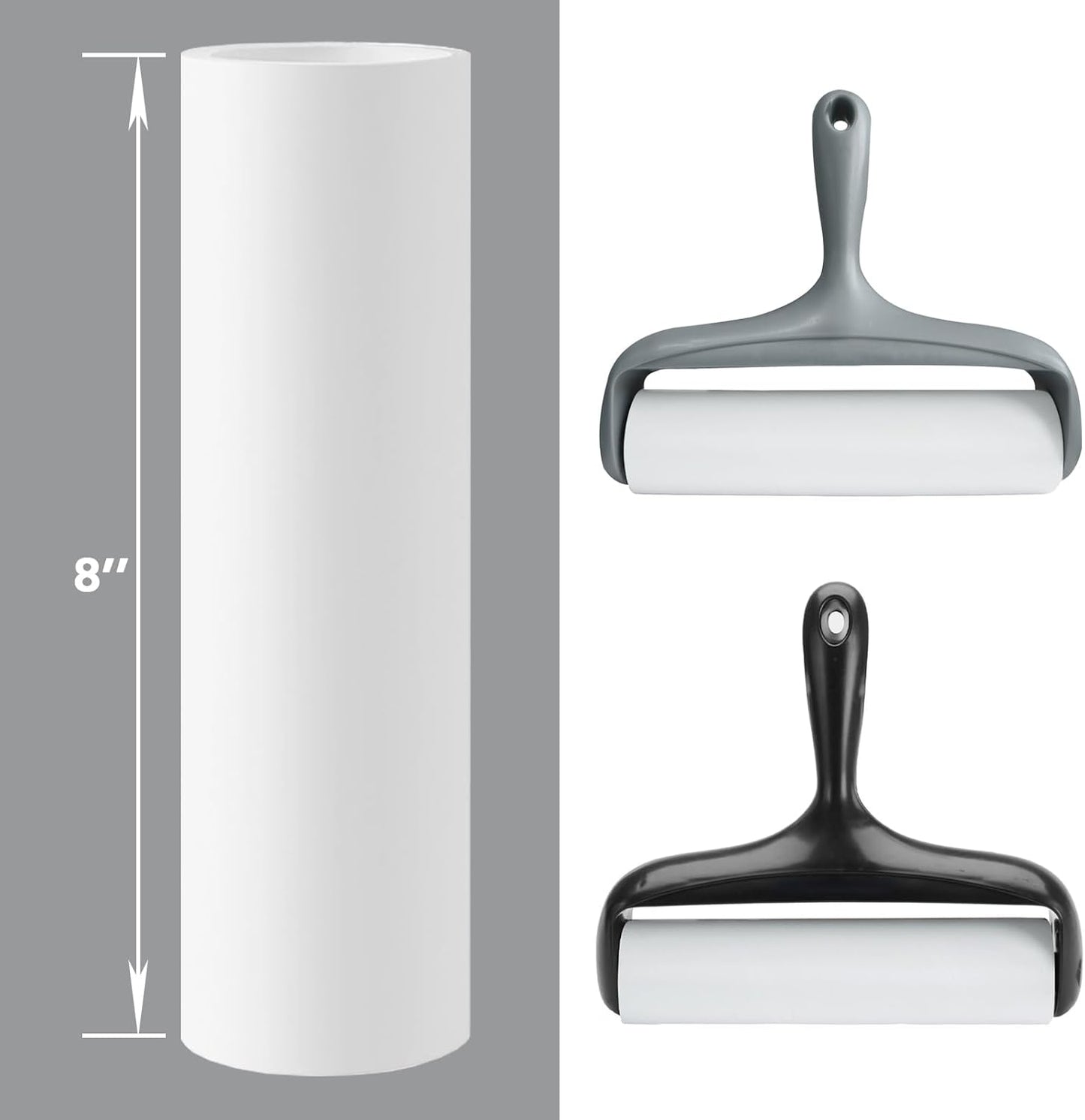 8 inch Large Surface Lint Roller Refills for Scotch-Brite 50% Stickier 8" Wide Lint Roller Replacement Refills for Pet Hair Extra Sticky 60 Sheets per Refill Pack of 6 Total 360 Sheets