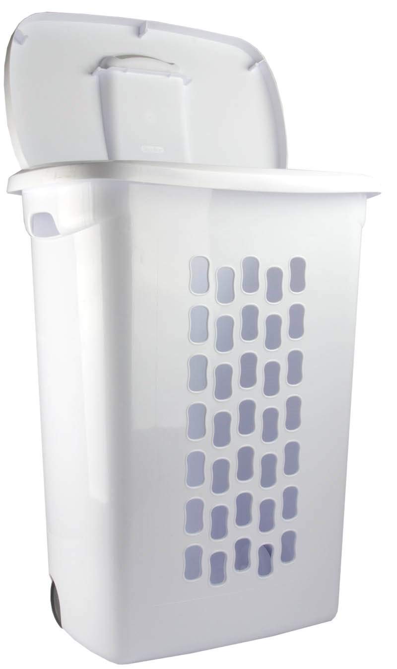 Sterilite Ultra Wheeled Laundry Hamper with Lid, Handle and Wheels for Easy Rolling of Clothes to