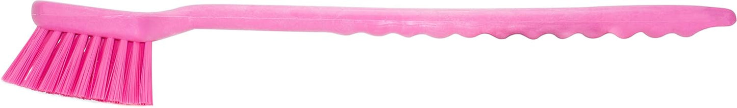 SPARTA 40501EC26 Plastic Large Scrub Brush, Kitchen Brush, Utility Brush With Long Handle For Cleaning, 20 Inches, Pink