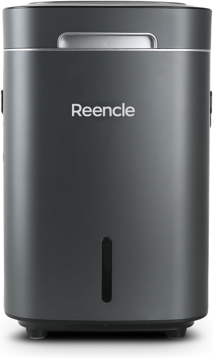 Reencle Prime Electric Composter - 14L Kitchen Composter, Decomposes Up to 2.2 lbs Food Waste Daily, Odorless Indoor Composting with Whisper-Quiet Technology & Rapid Decomposition (Silver)
