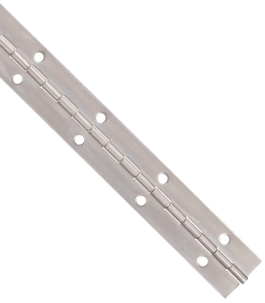Stainless Steel Continuous Hinge with Hole, Bright Annealed Finish (4 Feet Long, 3 Inches Wide)