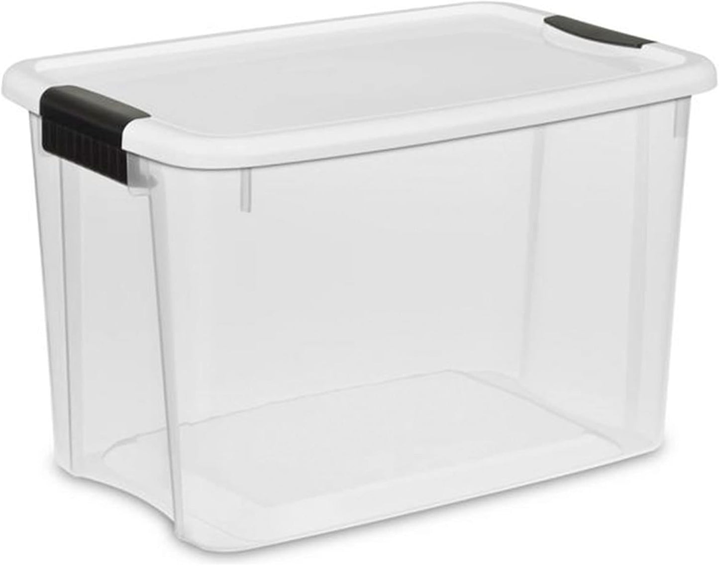 Sterilite 24-Pack Ultra Latching Box, Storage Bins with Lids, Clear Plastic, 30 Quart - Heavy-Duty Organizing Containers for Closet, Bathroom, and Office