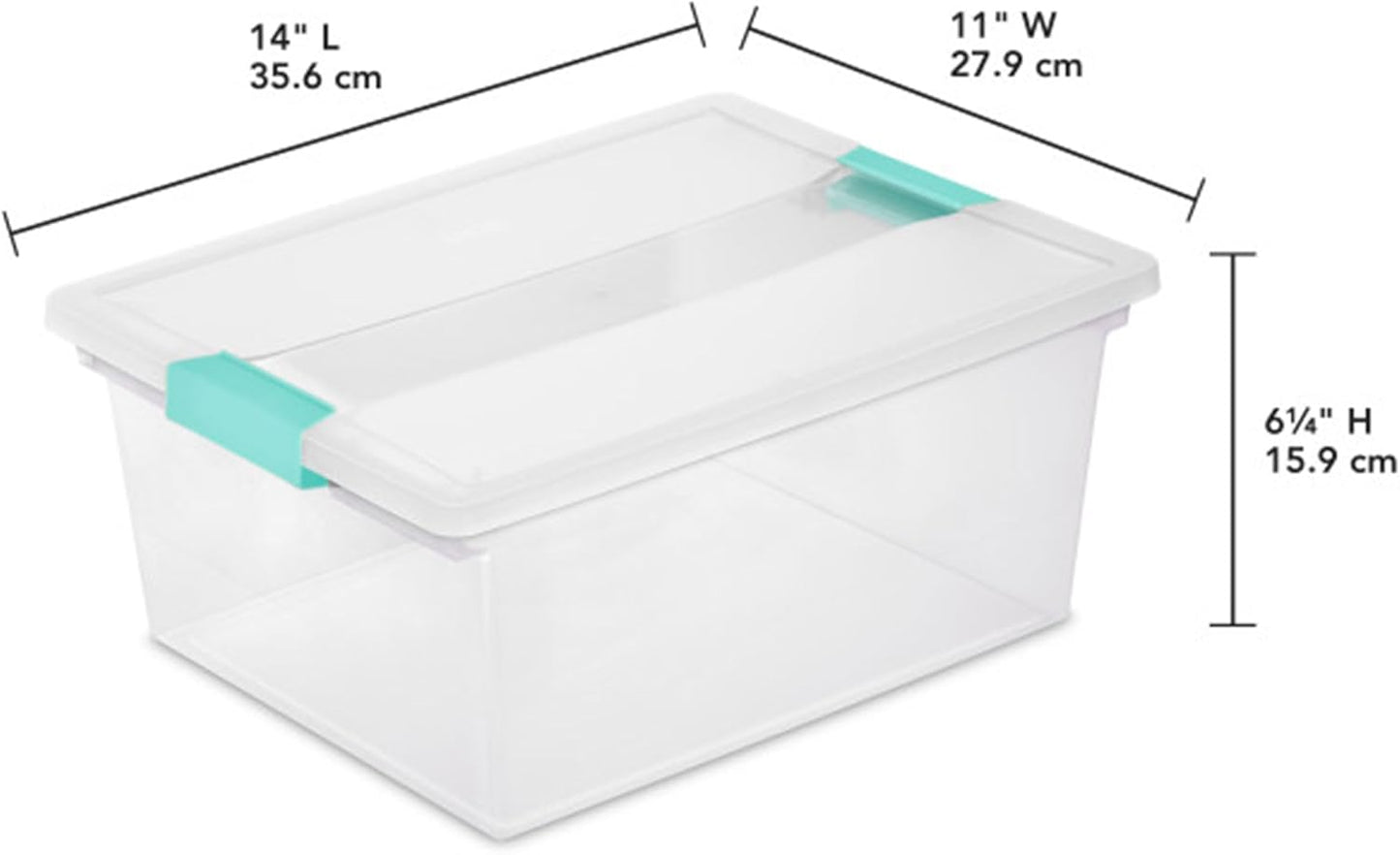 Sterilite 8-Pack Clip Box, Stackable Clear Plastic Bins with Latching Lids, Deep - Writing, Arts or Crafts Supplies Storage Containers for Home, Office, Classroom and Workshop Organization