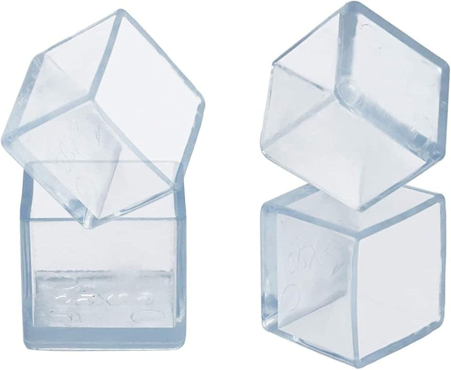 Still Awake 12 Pcs Transparent Square Anti-Slip Rubber Leg Tips Chair Leg Caps Furniture Floor Protectors Chair Table Bar Stool Leg Covers Furniture Leg Cube Feet 1.97 Inch x 1.97 Inch (50 x 50mm)