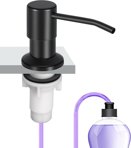 Soap Dispenser Kitchen Sink, Sink Soap Dispenser, 47" Extension Tube kit, Dish Soap Dispenser Pump, No Need More Refills (Black)