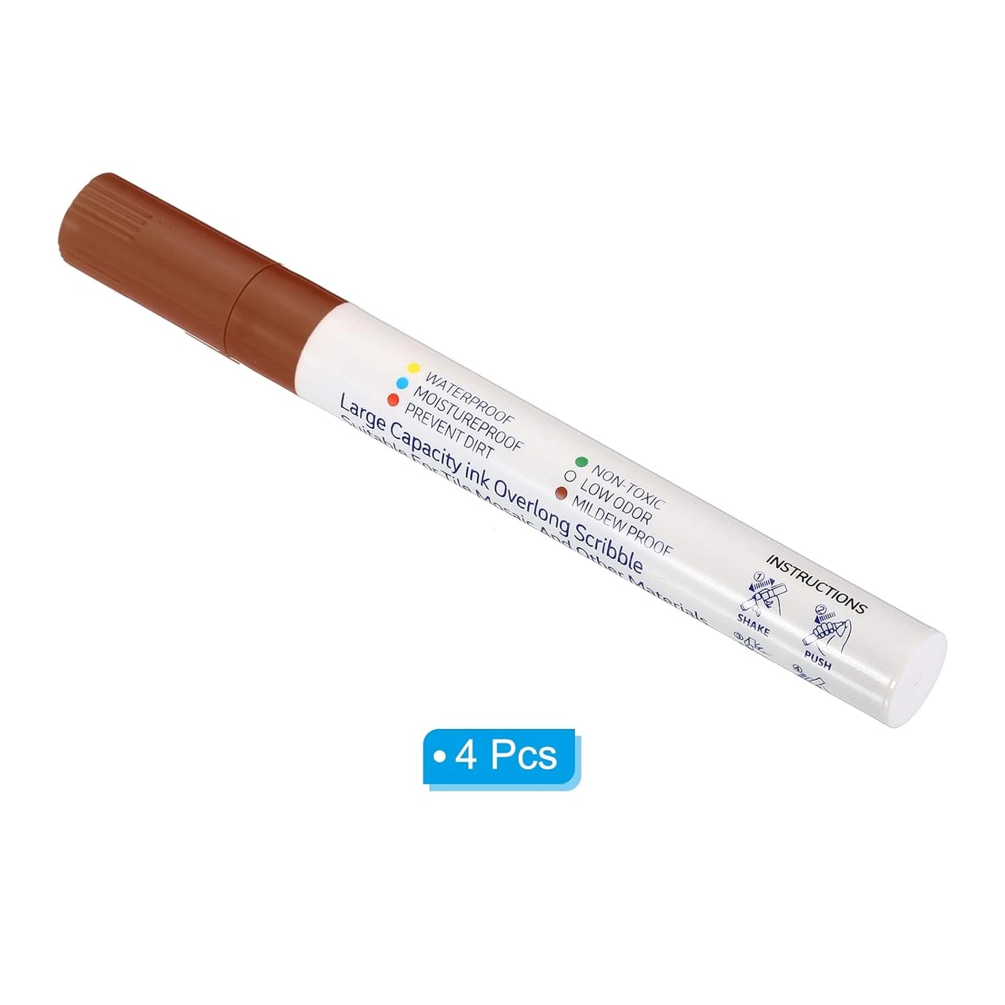 PATIKIL Grout Pen, 4 Pack Brown Tile Marker Waterproof Grout Sealer Pen Tile Repair Pens Paint Pens for Wall Floor Bathroom Kitchen Refresh