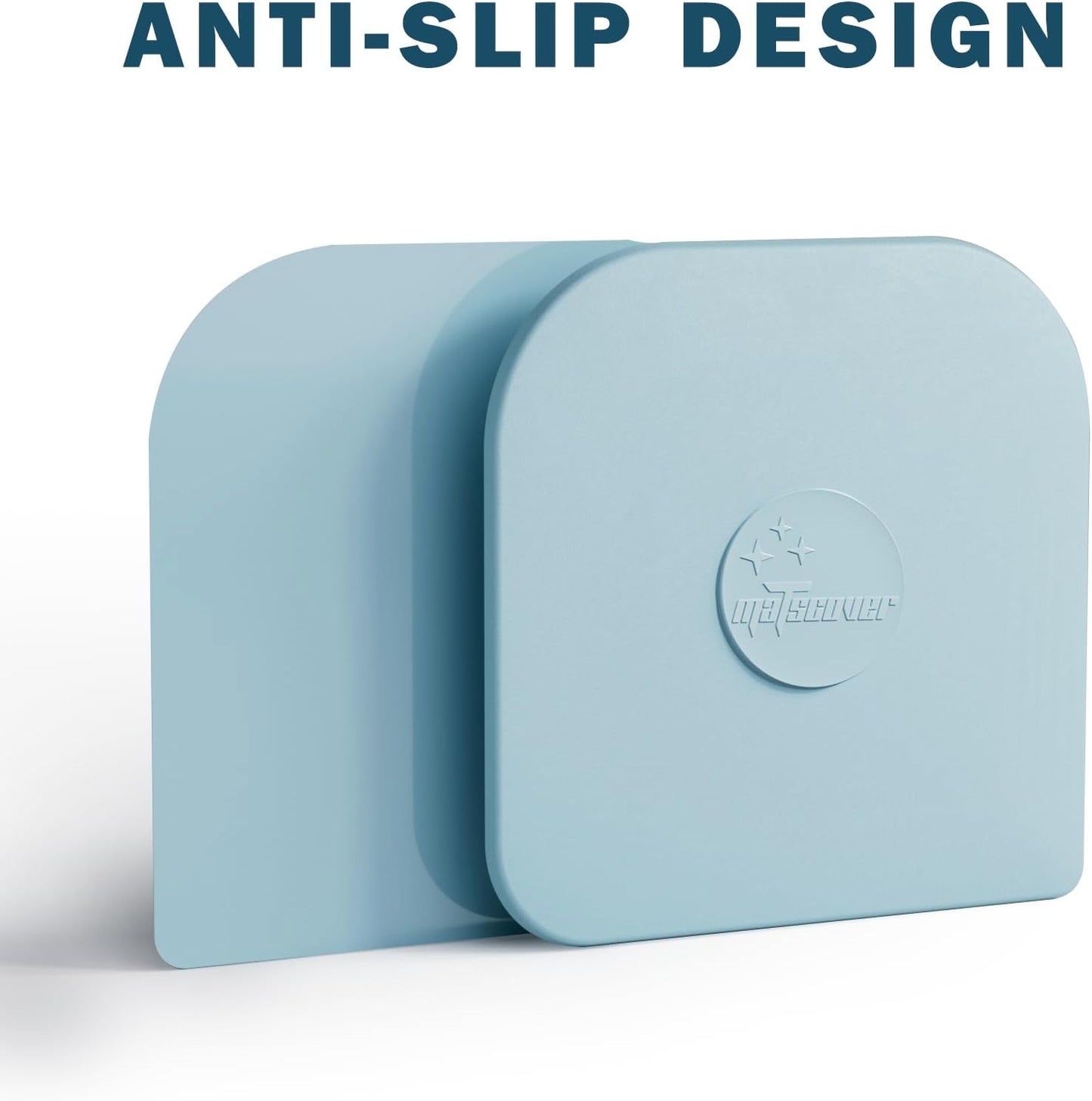 Pan Scraper, 5 Pcs Pot Scraper Plastic, Pot Scraper Non Scratch for Cast Iron, Pot and Pan Cleaning, Sturdy Scraper Kitchen Tool-Aqua